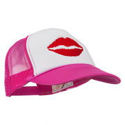 Lip Kiss Embroidered Foam Mesh Back Cap