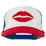 Lip Kiss Embroidered Foam Mesh Back Cap