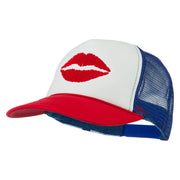 Lip Kiss Embroidered Foam Mesh Back Cap