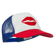 Lip Kiss Embroidered Foam Mesh Back Cap