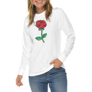 Rose of Love Graphic Long Sleeve Crewneck Tee