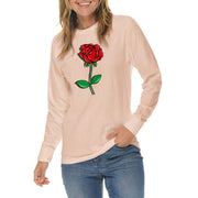 Rose of Love Graphic Long Sleeve Crewneck Tee