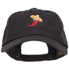 Chili with Sombrero Embroidered Unstructured Cap