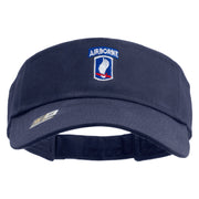 Licensed 173rd Airborne Brigade Combat Team Embroidered Cotton Twill Sun Visor - Navy OSFM