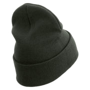 Licensed 1st Special Forces Command Veteran Embroidered 12 Inch Long Knitted Beanie - DK-Grey OSFM