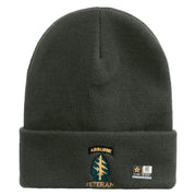 Licensed 1st Special Forces Command Veteran Embroidered 12 Inch Long Knitted Beanie - DK-Grey OSFM