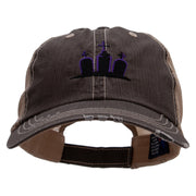 Halloween Tombstones Embroidered Low Profile Special Cotton Mesh Cap - Brown-Khaki OSFM