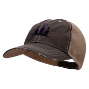 Halloween Tombstones Embroidered Low Profile Special Cotton Mesh Cap - Brown-Khaki OSFM