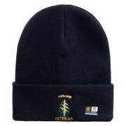 Licensed 1st Special Forces Command Veteran Embroidered 12 Inch Long Knitted Beanie - Navy OSFM