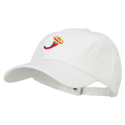 Chili with Sombrero Embroidered Unstructured Cap