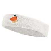 Hand Drawn Mango Embroidered Head Band (Terry) - White OSFM