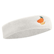 Hand Drawn Mango Embroidered Head Band (Terry) - White OSFM