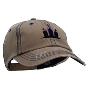 Halloween Tombstones Embroidered Low Profile Special Cotton Mesh Cap - Khaki OSFM