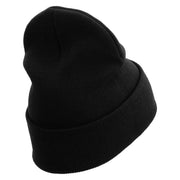 Licensed 1st Special Forces Command Veteran Embroidered 12 Inch Long Knitted Beanie - Black OSFM