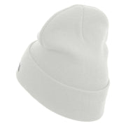 Licensed 1st Special Forces Command Veteran Embroidered 12 Inch Long Knitted Beanie - White OSFM