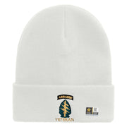 Licensed 1st Special Forces Command Veteran Embroidered 12 Inch Long Knitted Beanie - White OSFM