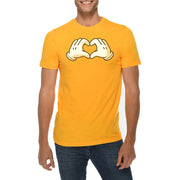 Cartoon Love Hands Graphic Design Deluxe Jersey T-Shirt