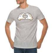 Cartoon Love Hands Graphic Design Deluxe Jersey T-Shirt