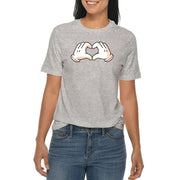 Cartoon Love Hands Graphic Design Deluxe Jersey T-Shirt