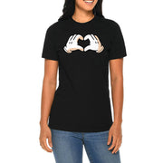 Cartoon Love Hands Graphic Design Deluxe Jersey T-Shirt