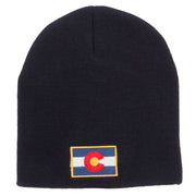 Colorado Flag Embroidered Short Beanie