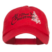 All I Want For Christmas Embroidered Low Cap