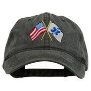 Flags Star of Life Embroidered Washed Cap