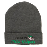 Santa's Little Helpers Embroidered Long Beanie