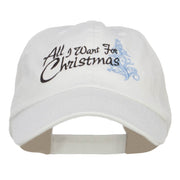 All I Want For Christmas Embroidered Low Cap