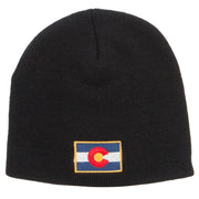 Colorado Flag Embroidered Short Beanie