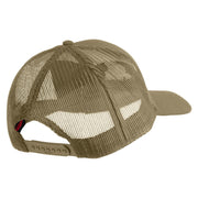 US Marine Corps Veteran Design Embroidered Solid Cotton Twill Mesh Prostyle Cap - Khaki OSFM