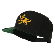 Lion Scroll Embroidered Flat Bill Cap