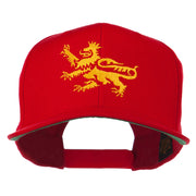 Lion Scroll Embroidered Flat Bill Cap