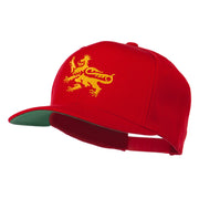 Lion Scroll Embroidered Flat Bill Cap