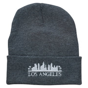 Los Angeles Skyline Embroidered Long Beanie