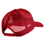 US Marine Corps Retired Design Embroidered Solid Cotton Twill Mesh Prostyle Cap - Red OSFM
