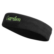 Garden Embroidered Head Band (Terry) - Black OSFM