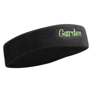 Garden Embroidered Head Band (Terry) - Black OSFM