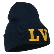 Las Vegas LV Embroidered Long Beanie