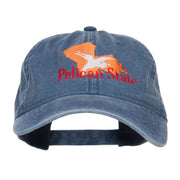 Louisiana Pelican State Embroidered Washed Cap