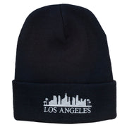 Los Angeles Skyline Embroidered Long Beanie