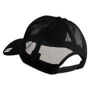 US Marine Corps Retired Design Embroidered Solid Cotton Twill Mesh Prostyle Cap - Black OSFM
