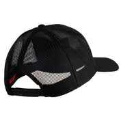 US Marine Corps Retired Design Embroidered Solid Cotton Twill Mesh Prostyle Cap - Black OSFM