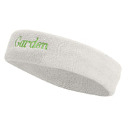 Garden Embroidered Head Band (Terry) - White OSFM