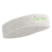 Garden Embroidered Head Band (Terry) - White OSFM