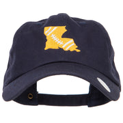 Louisiana Football State Map Embroidered Unstructured Cap