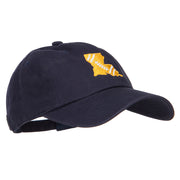 Louisiana Football State Map Embroidered Unstructured Cap