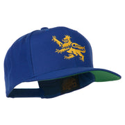 Lion Scroll Embroidered Flat Bill Cap