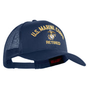 US Marine Corps Retired Design Embroidered Solid Cotton Twill Mesh Prostyle Cap - Navy OSFM