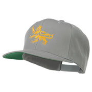 Lion Scroll Embroidered Flat Bill Cap